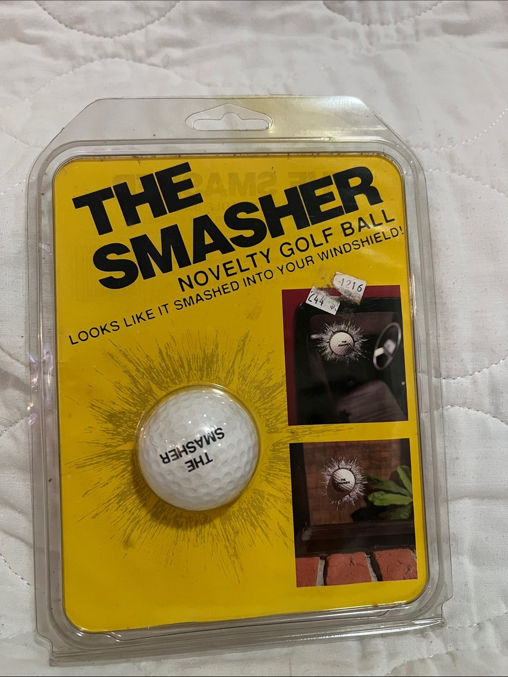 The Smasher Novelty Golf Ball Windshield Decal - Yellow